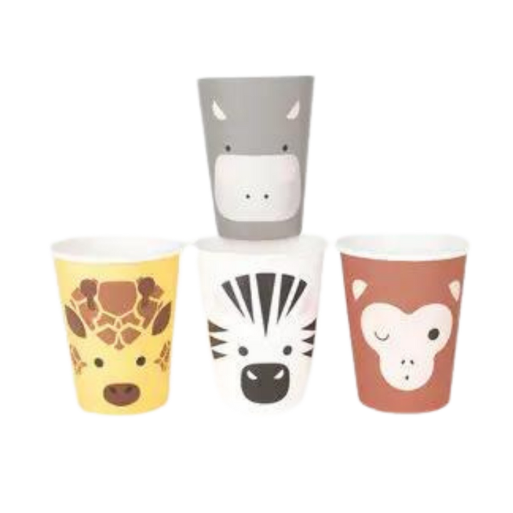 Multicolored Safari Animals Cups