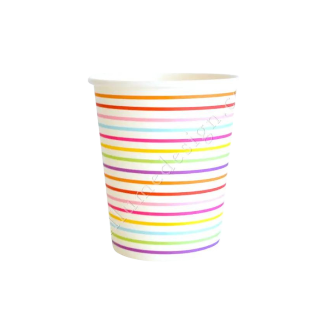 Rainbow Stripe Cups