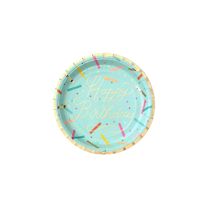 Blue Birthday Sprinkles Large Dinner Plates