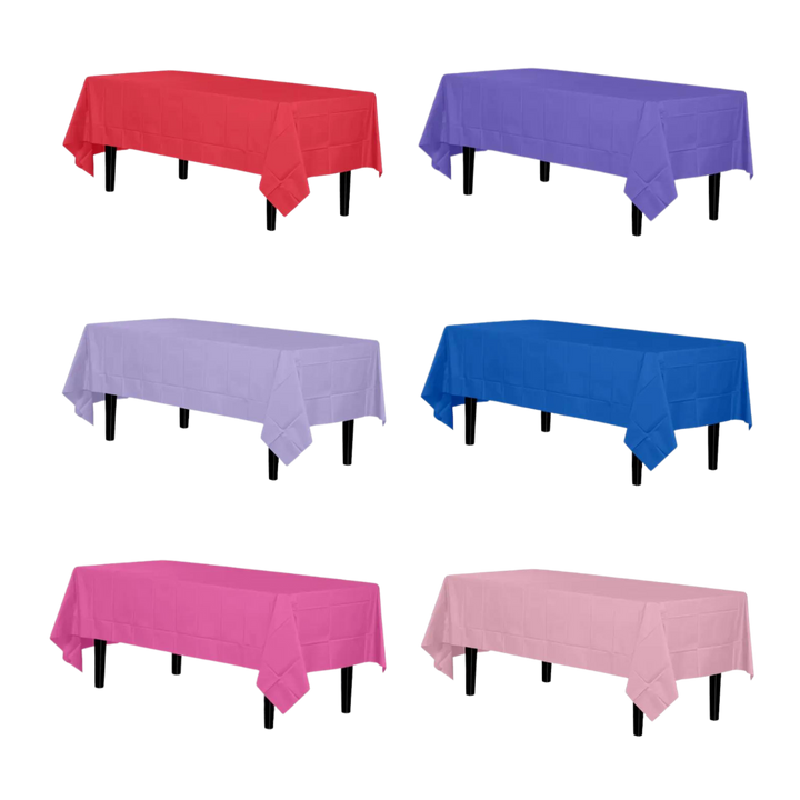 Premium Plastic Table Covers - 6 Colors