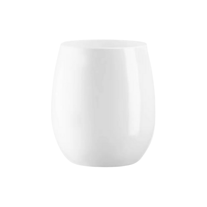 Solid White Elegant Stemless Plastic Wine Glasses