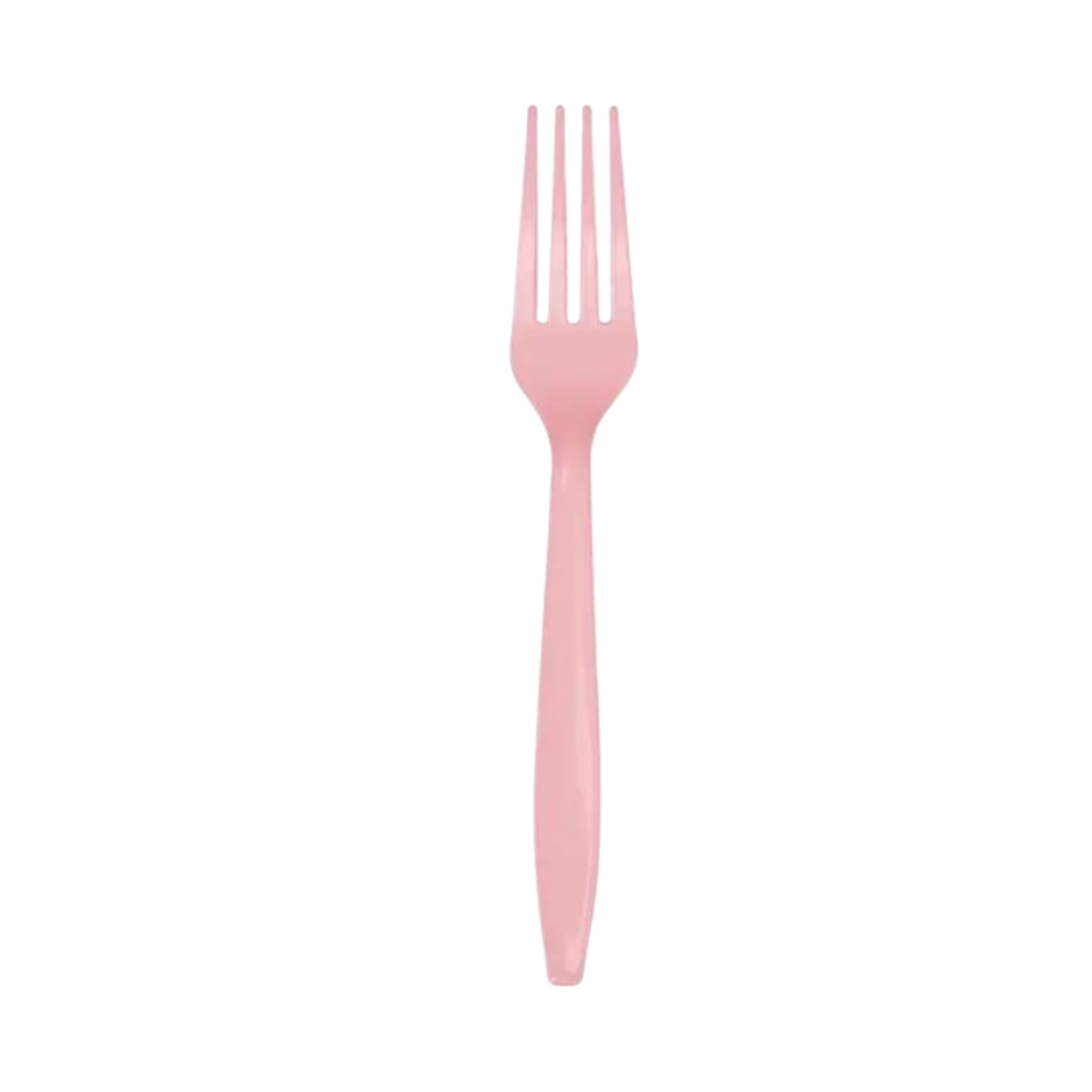 Candy Pink Plastic Forks