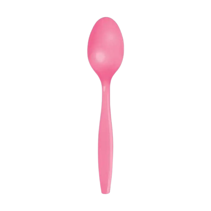 Candy Pink Plastic Spoons