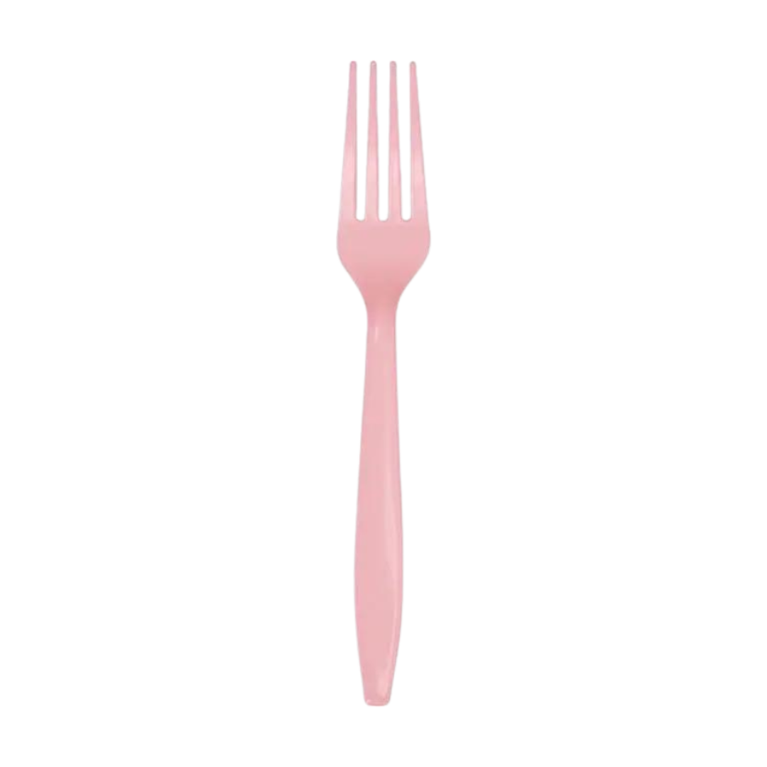 Classic Pink Plastic Forks