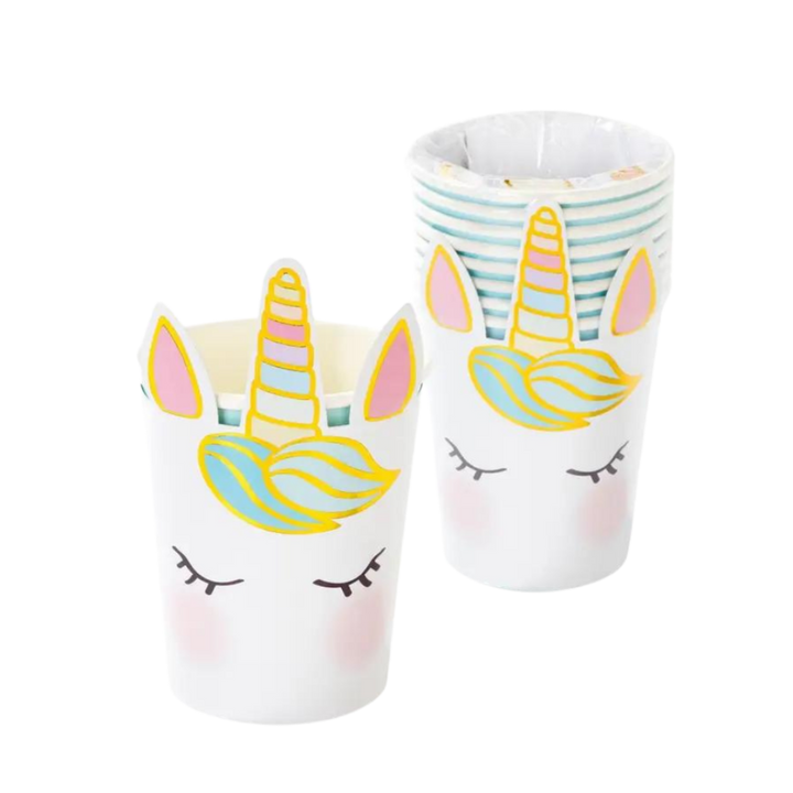 White and Pastel Unicorn Cups