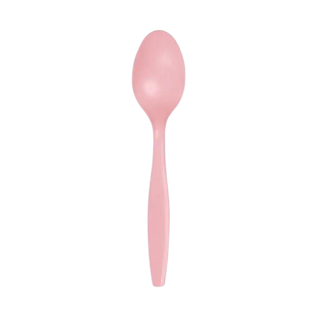 Classic Pink Plastic Spoons