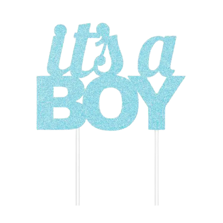 Blue Glitter "It's a Boy" Cake Topper