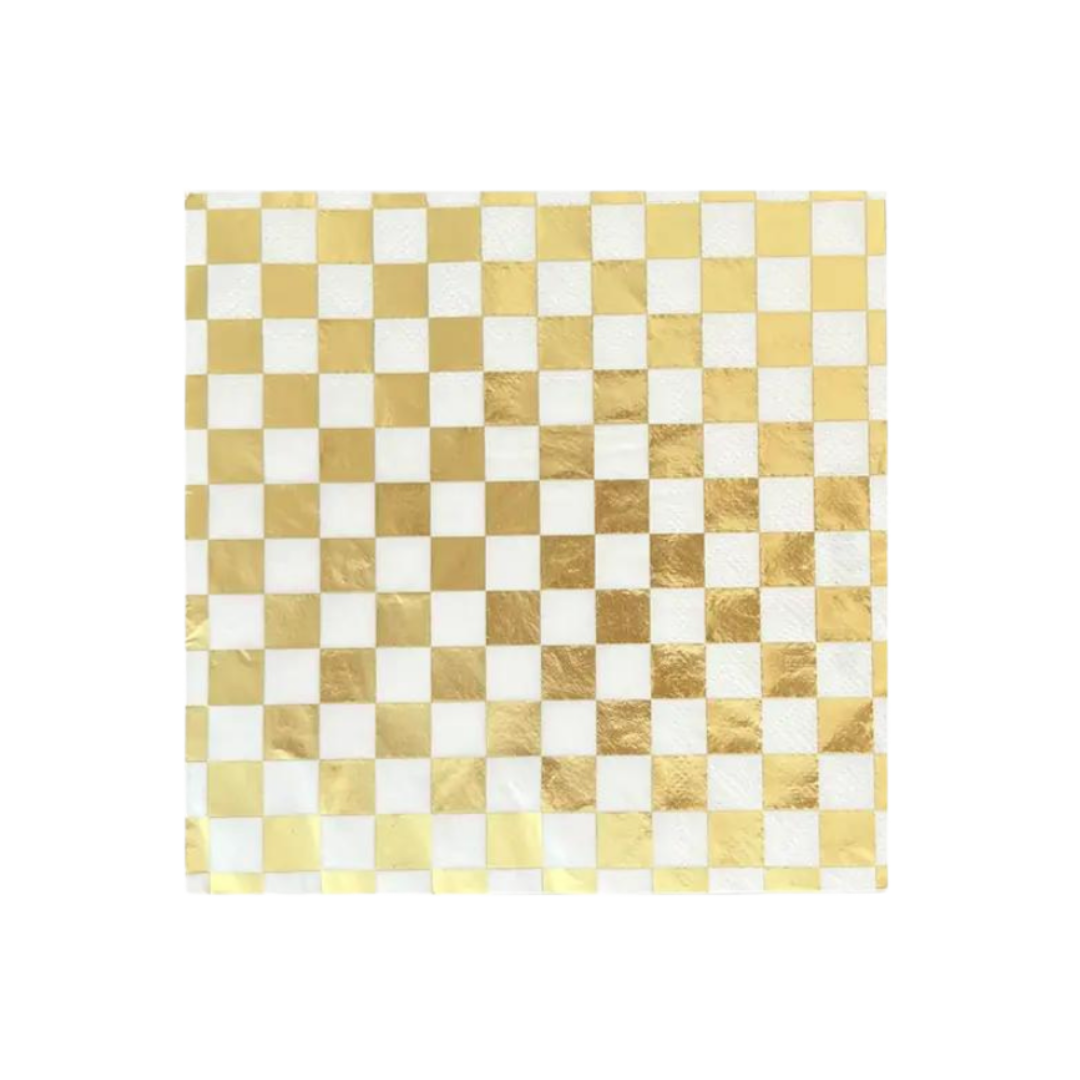 Gold Clash Check It! Napkins - 2 Sizes