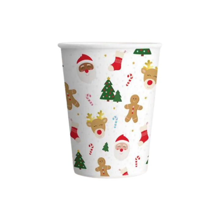 White Red and Green Classic Christmas Icon Cups