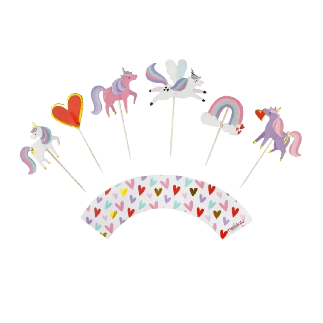 Pastel Magical Unicorn Cupcake Toppers