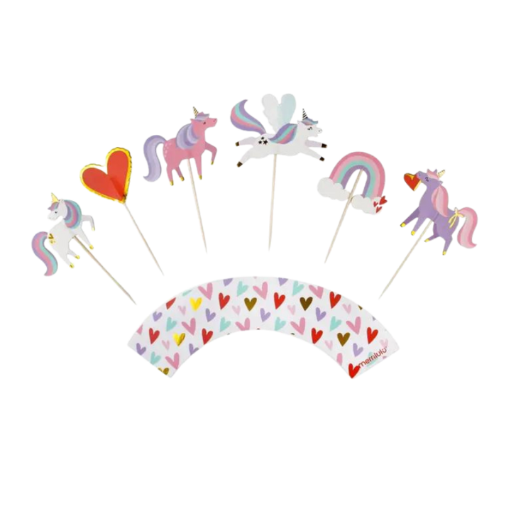 Pastel Magical Unicorn Cupcake Toppers