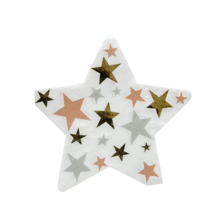 Gold Star Shaped Dinner Napkins