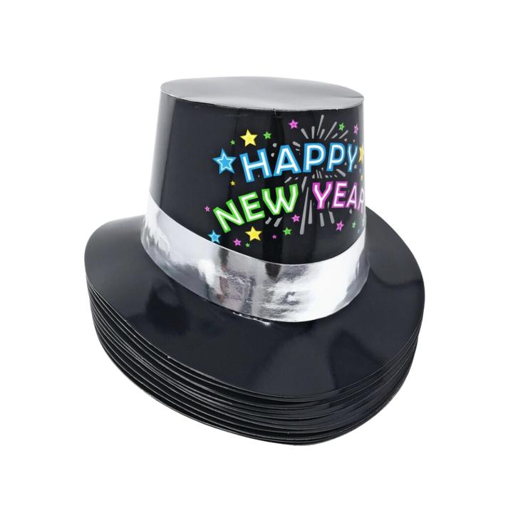 "Happy New Year" Black Party Hats