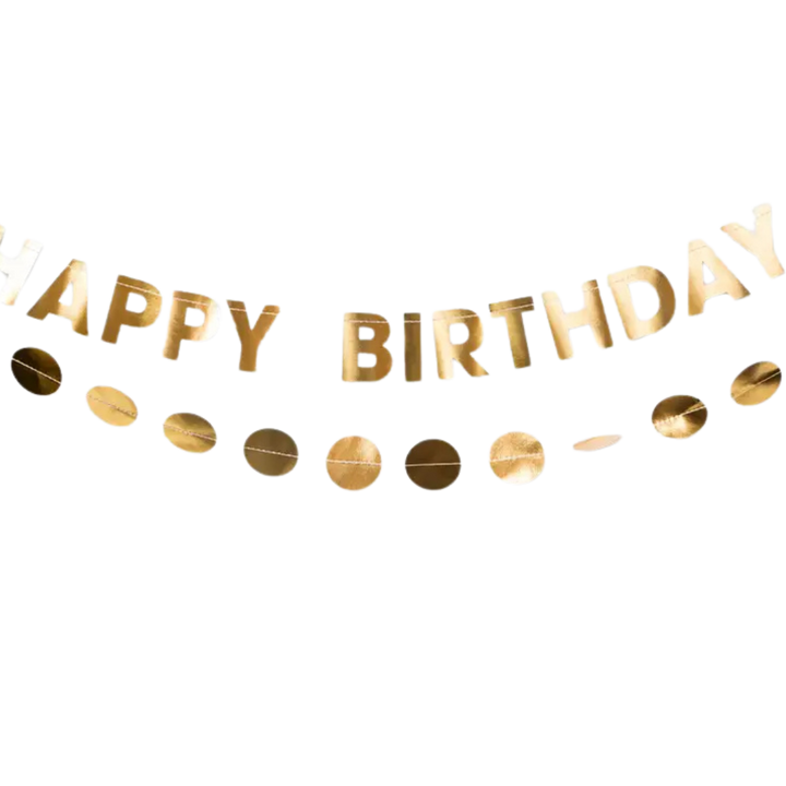 Gold "Happy Birthday" Banner