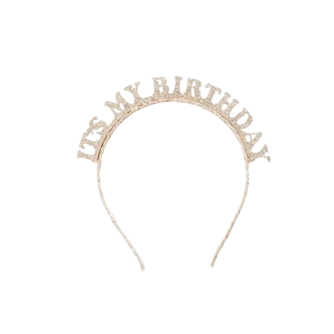 "It's My Birthday" Gold Glitter Headband