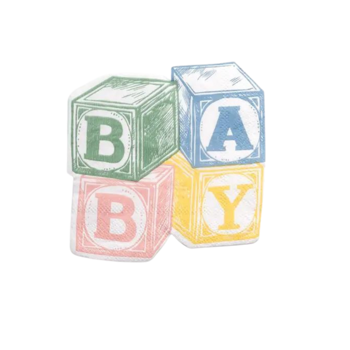 Pastel Baby Blocks Cocktail Napkins!