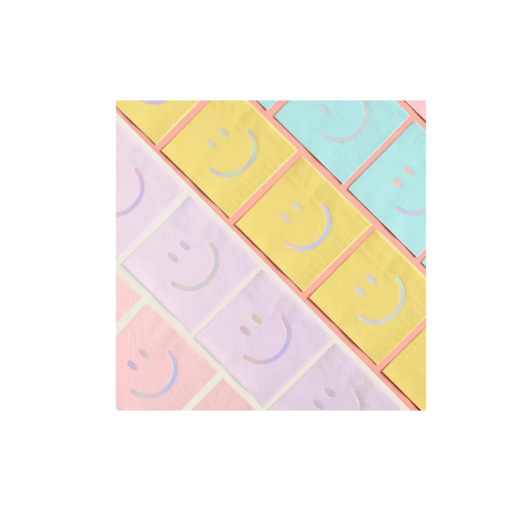 Pastel Smiley Cocktail Napkins