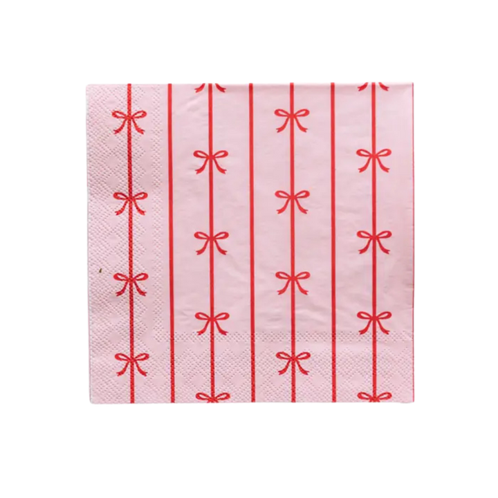 Pink and Red Signature Bow Dinner Napkins