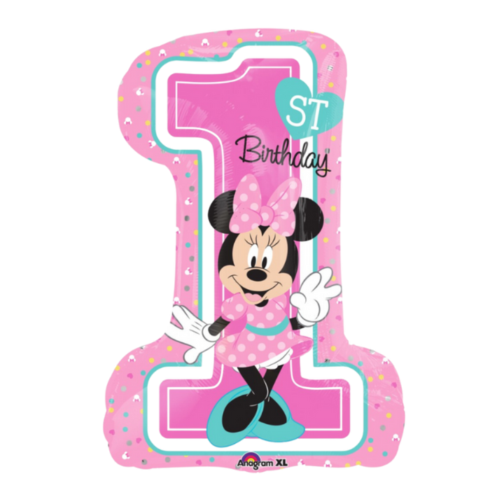 Pink Mickey 1st Birthday Foil Balloon, 28in