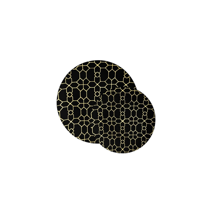 Black and Gold Geo Pattern Plastic Plates - 2 Sizes