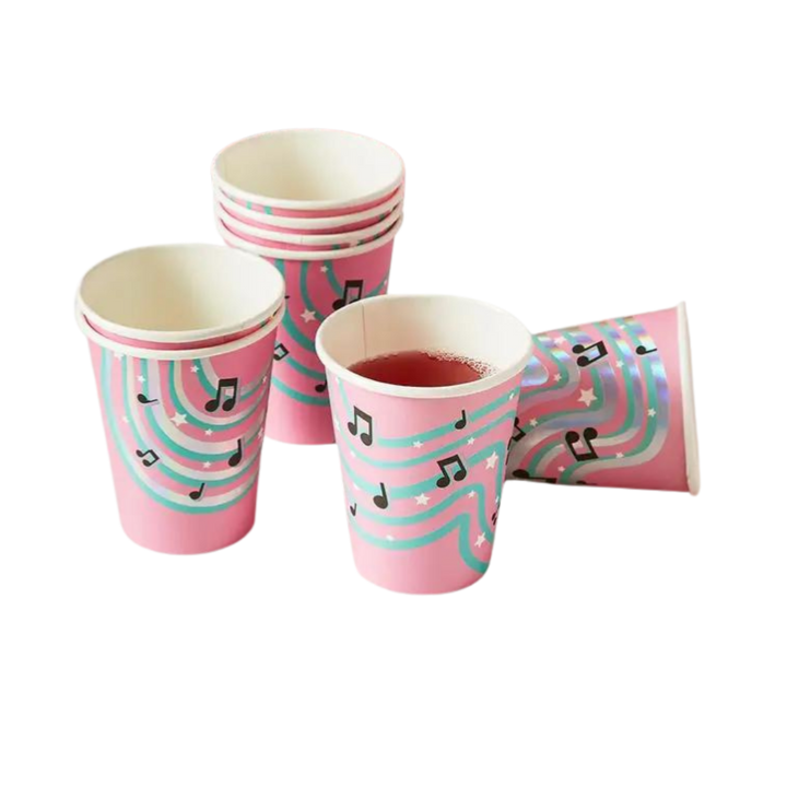 Pink Musical Notes Cups