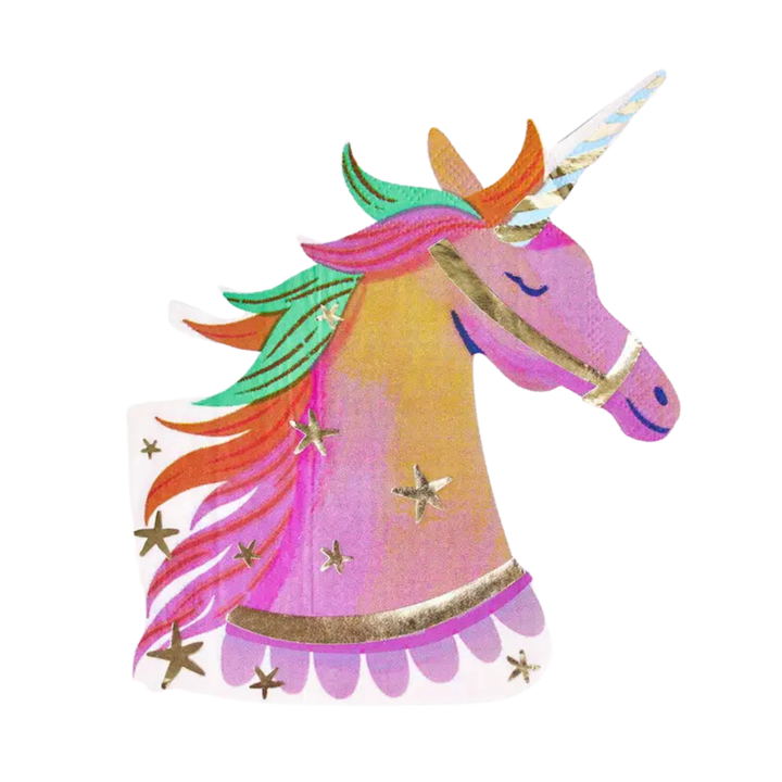 Pink Fairy Princess Unicorn Shaped Dinner Napkins