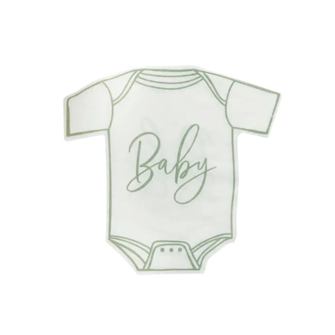 Sage and White 'Baby' Cocktail Napkins