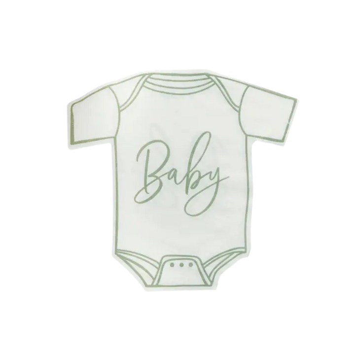 Sage and White 'Baby' Cocktail Napkins