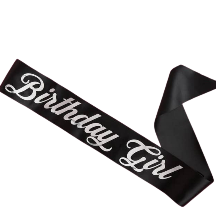 Birthday Girl Black and Silver Sash