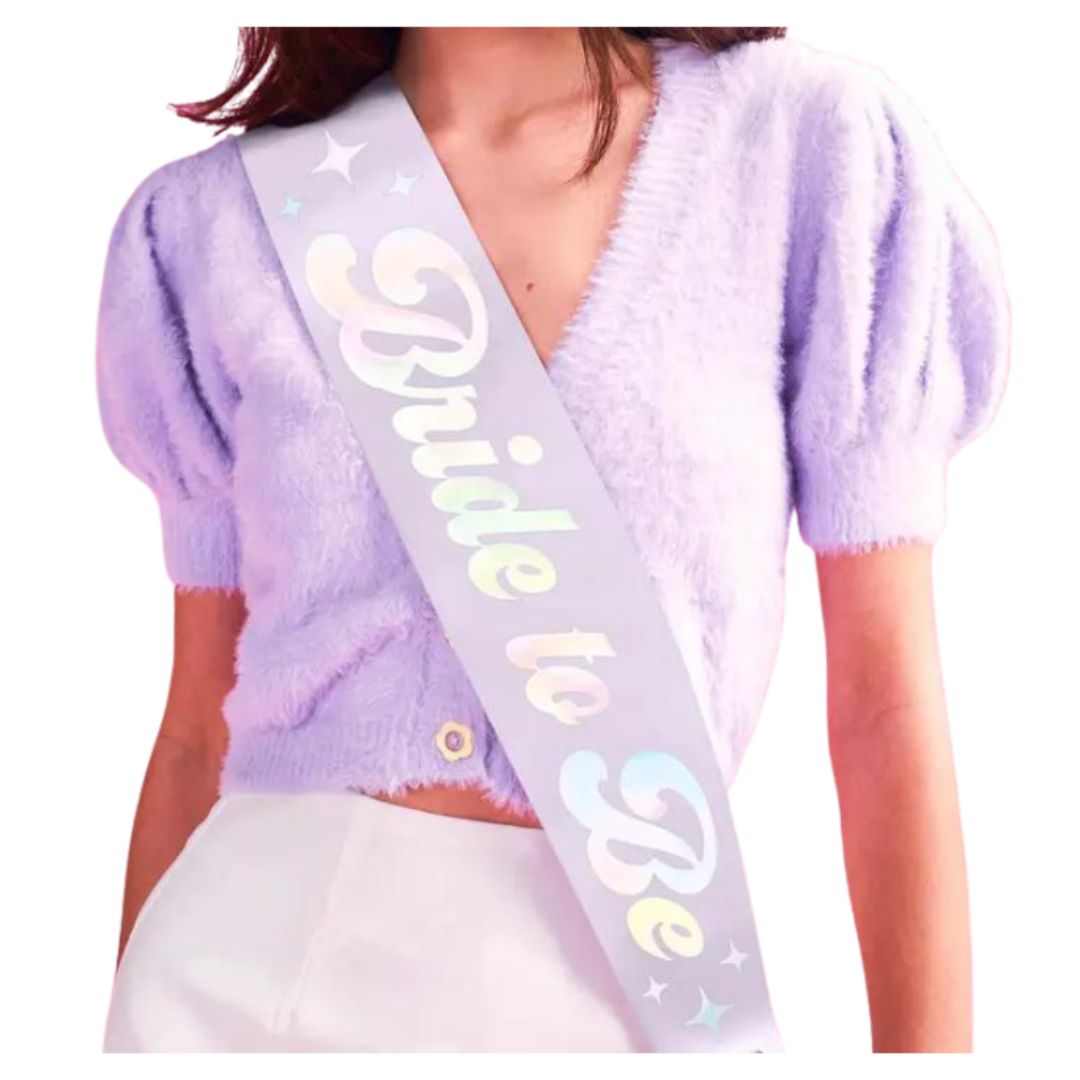 Bride to Be Iridescent Lavender Bachelorette Party Sash