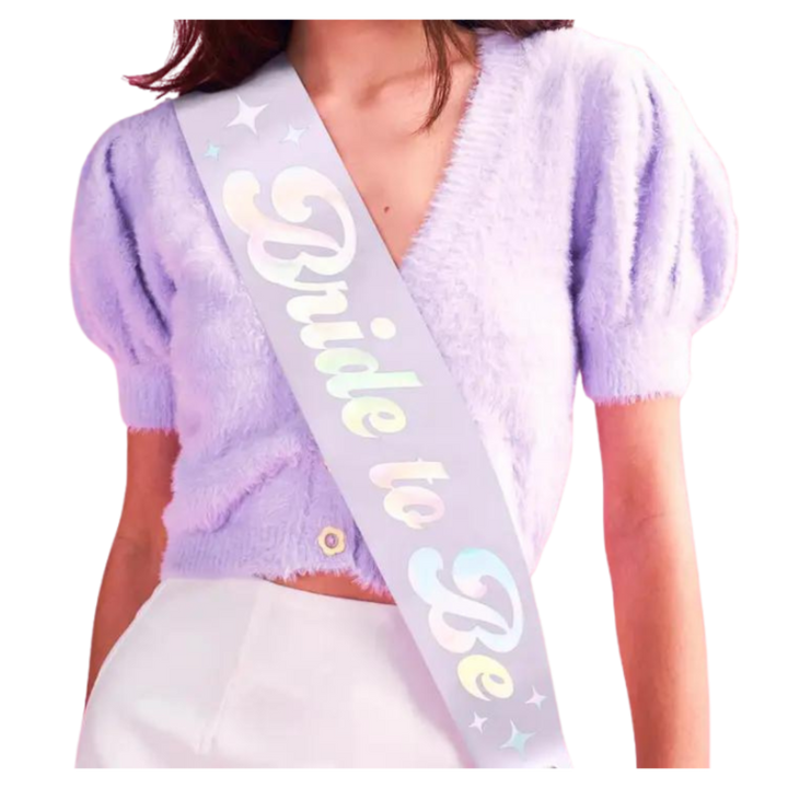 Bride to Be Iridescent Lavender Bachelorette Party Sash