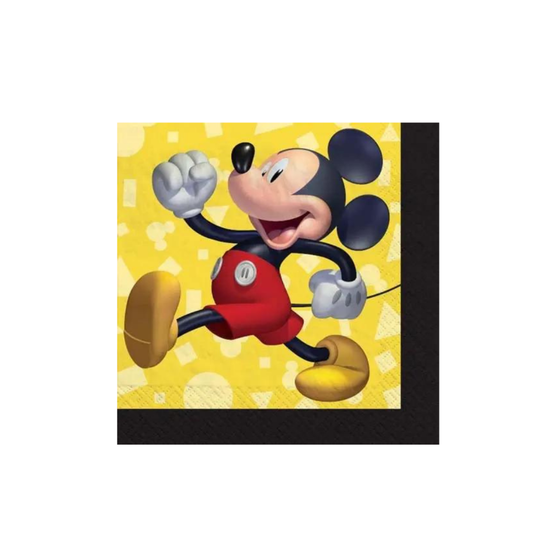 Yellow and Black Mickey Mouse Forever Cocktail Napkins