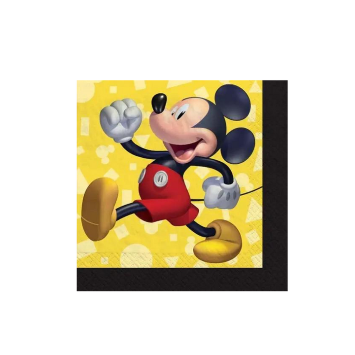 Yellow and Black Mickey Mouse Forever Cocktail Napkins