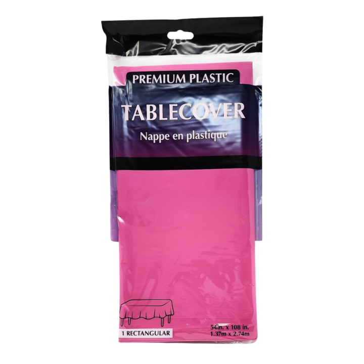 Hot Pink Plastic Table Cover