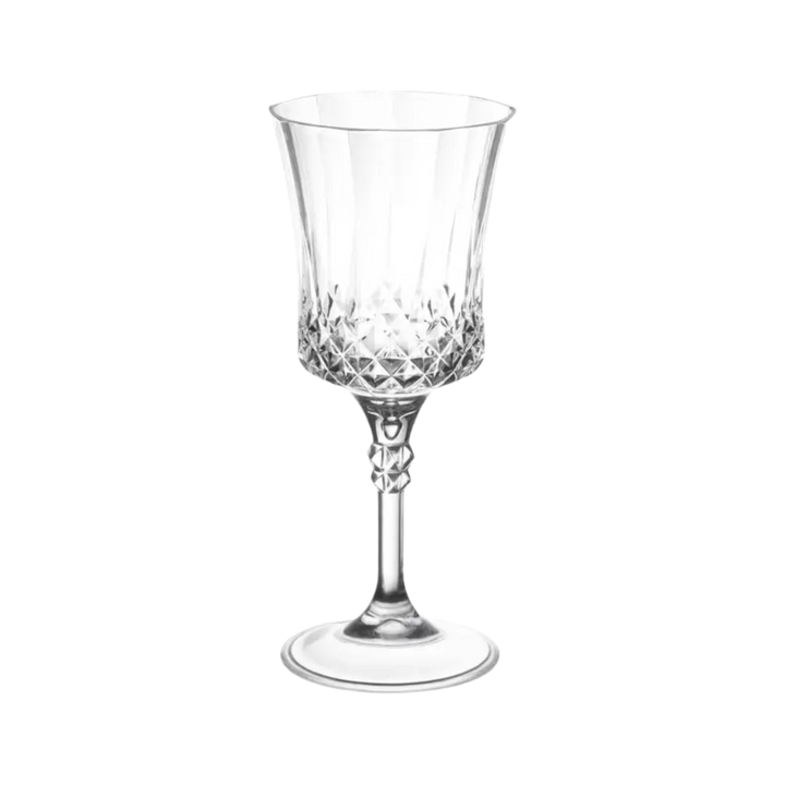 Clear Crystal Cut Plastic Wine Goblets