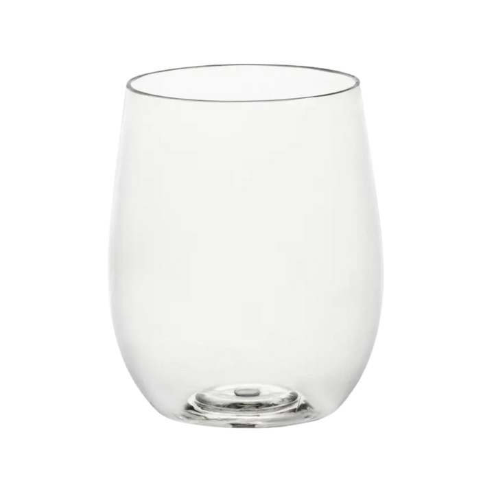 Clear Elegant Stemless Plastic Wine Glasses