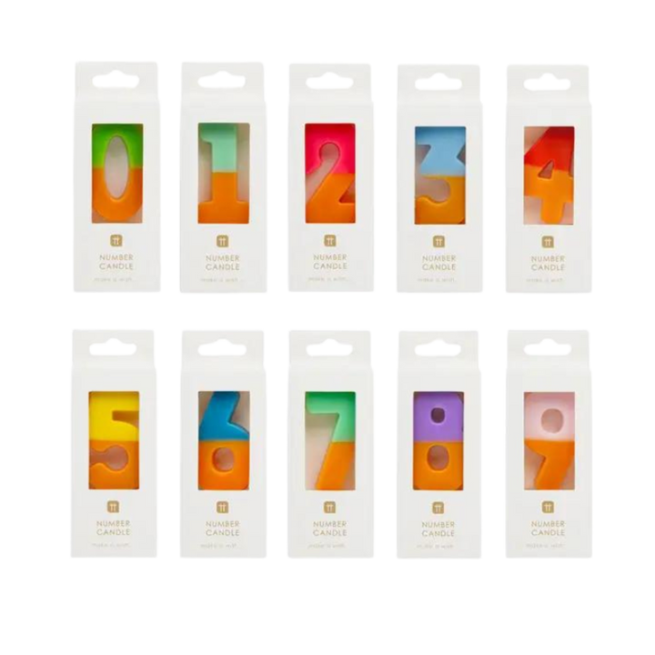 Multicolored Number Candle 0-9