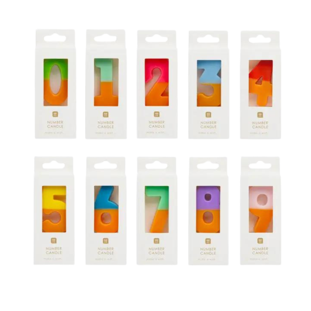 Multicolored Number Candle 0-9