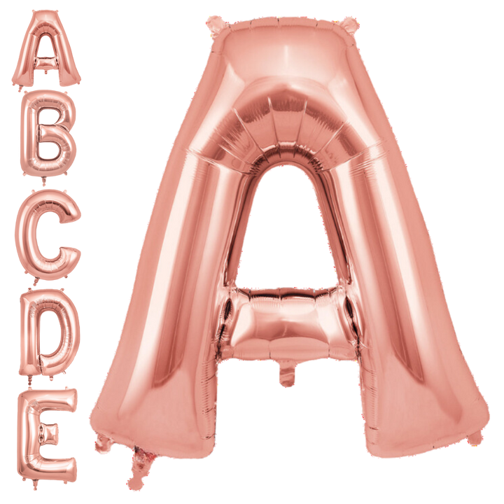 Rose Gold Letter A - Z Foil Balloon, 34 in