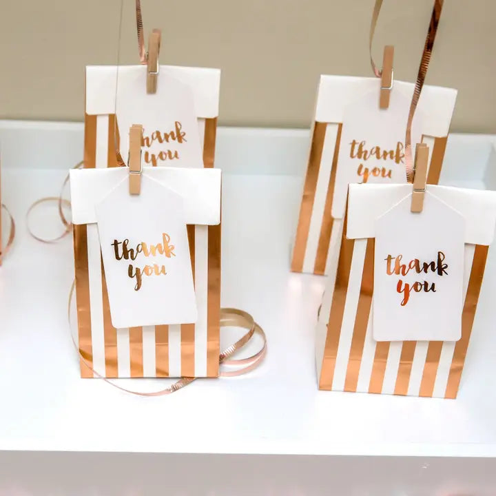 Rose Gold Stripes & Dots - Treat Bag - (10pk)