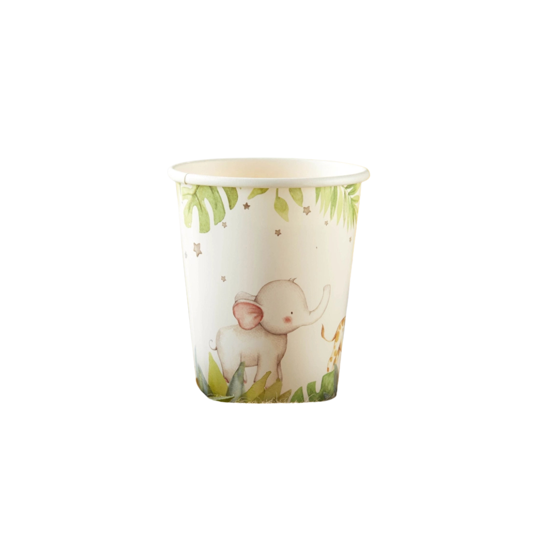 White and Green Safari Baby Cups