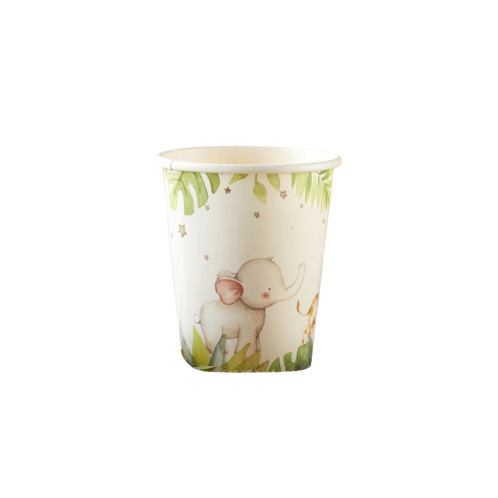 White and Green Safari Baby Cups