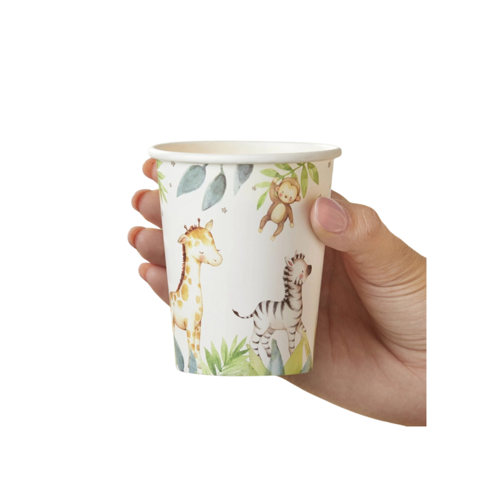 White and Green Safari Baby Cups