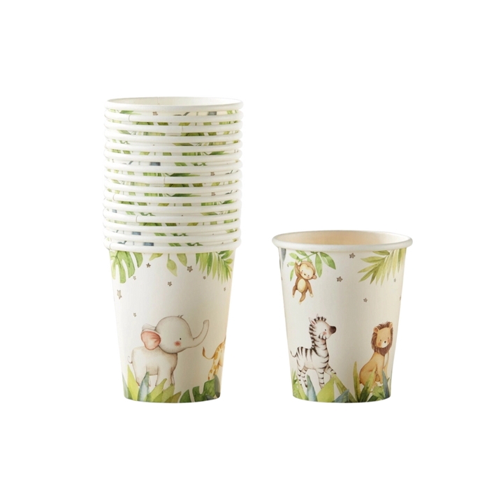 White and Green Safari Baby Cups