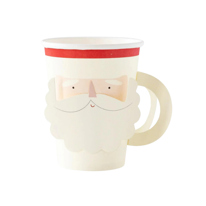 White Santa Cup with Handle