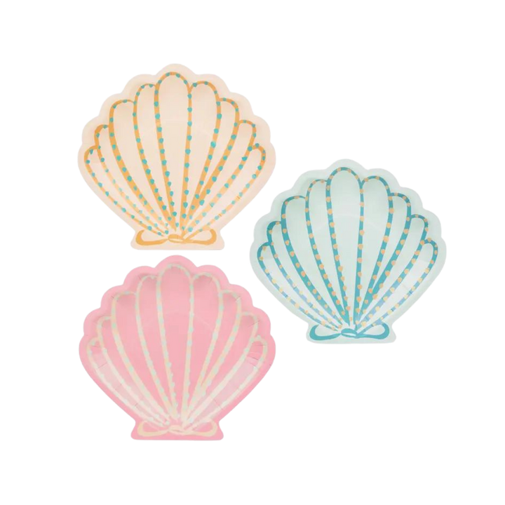 Pastel Shell Shaped Large Dinner Plates