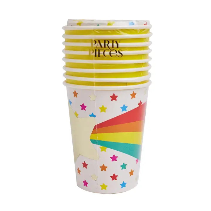 White and Rainbow Gold Shooting Star Cups