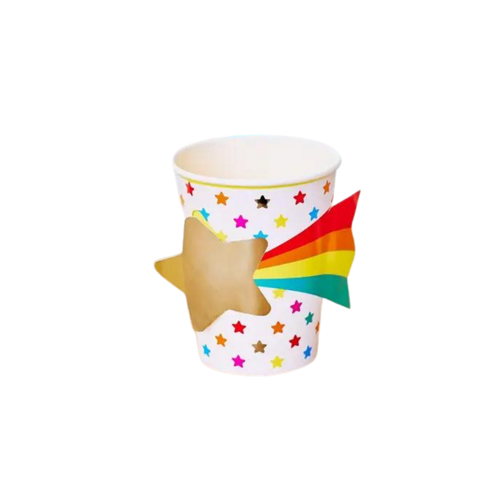 White and Rainbow Gold Shooting Star Cups