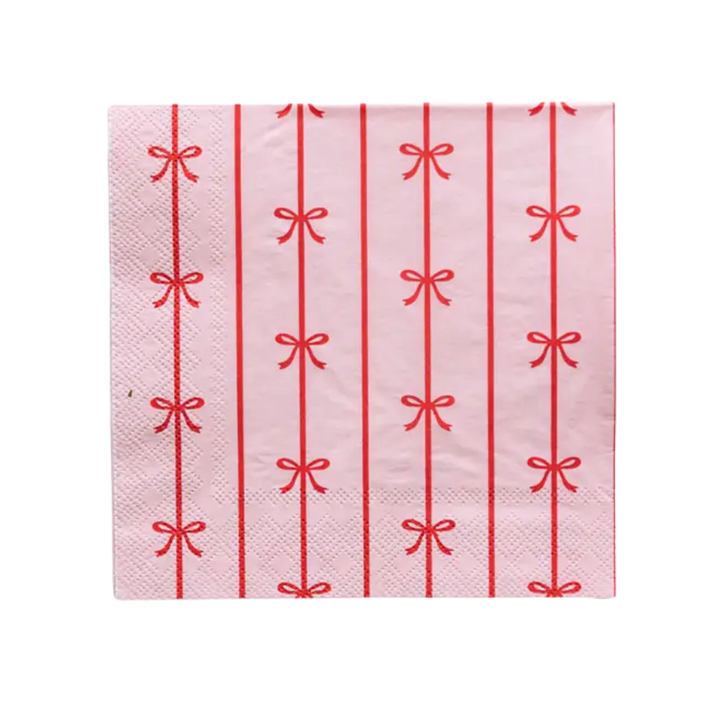 Pink and Red Signature Bow Dinner Napkins