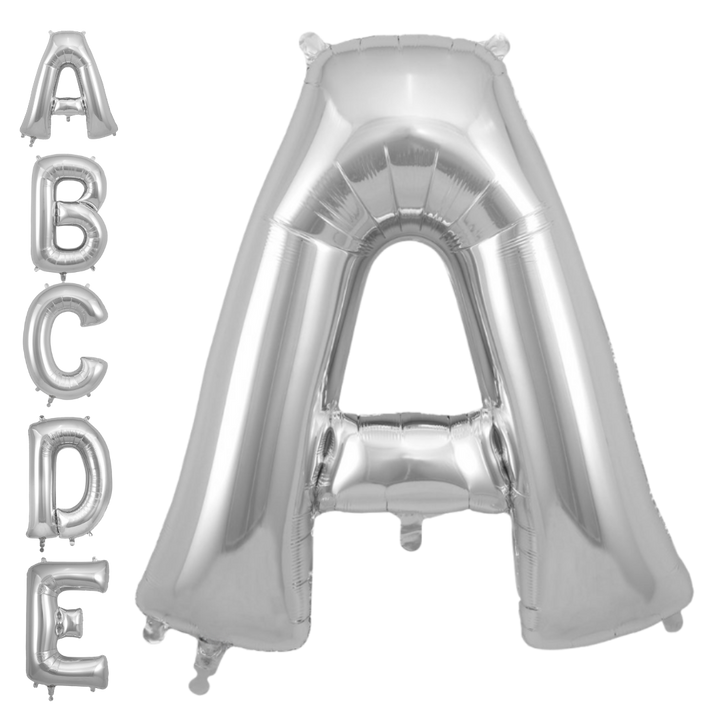 Silver Letter A - Z Foil Balloon, 34 in